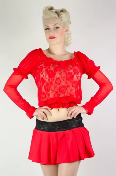 Aura Floral Puff Top with Long Sleeves Cloud Climax