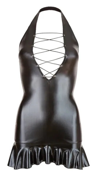 Halterneck Dress with Cleavage Lacing