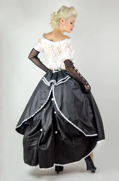 Cinderella - Black Long Victorian Gothic Skirt Cloud Climax