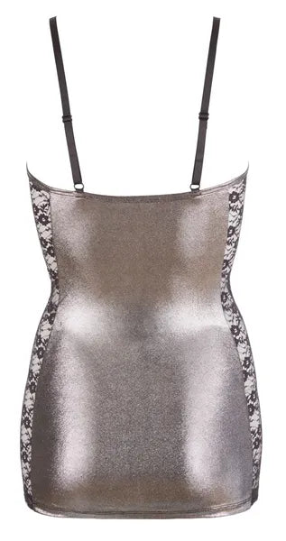 Silver Lace Mini Dress