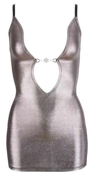 Silver Lace Mini Dress